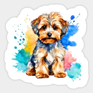 Yorkipoo Watercolor Sticker